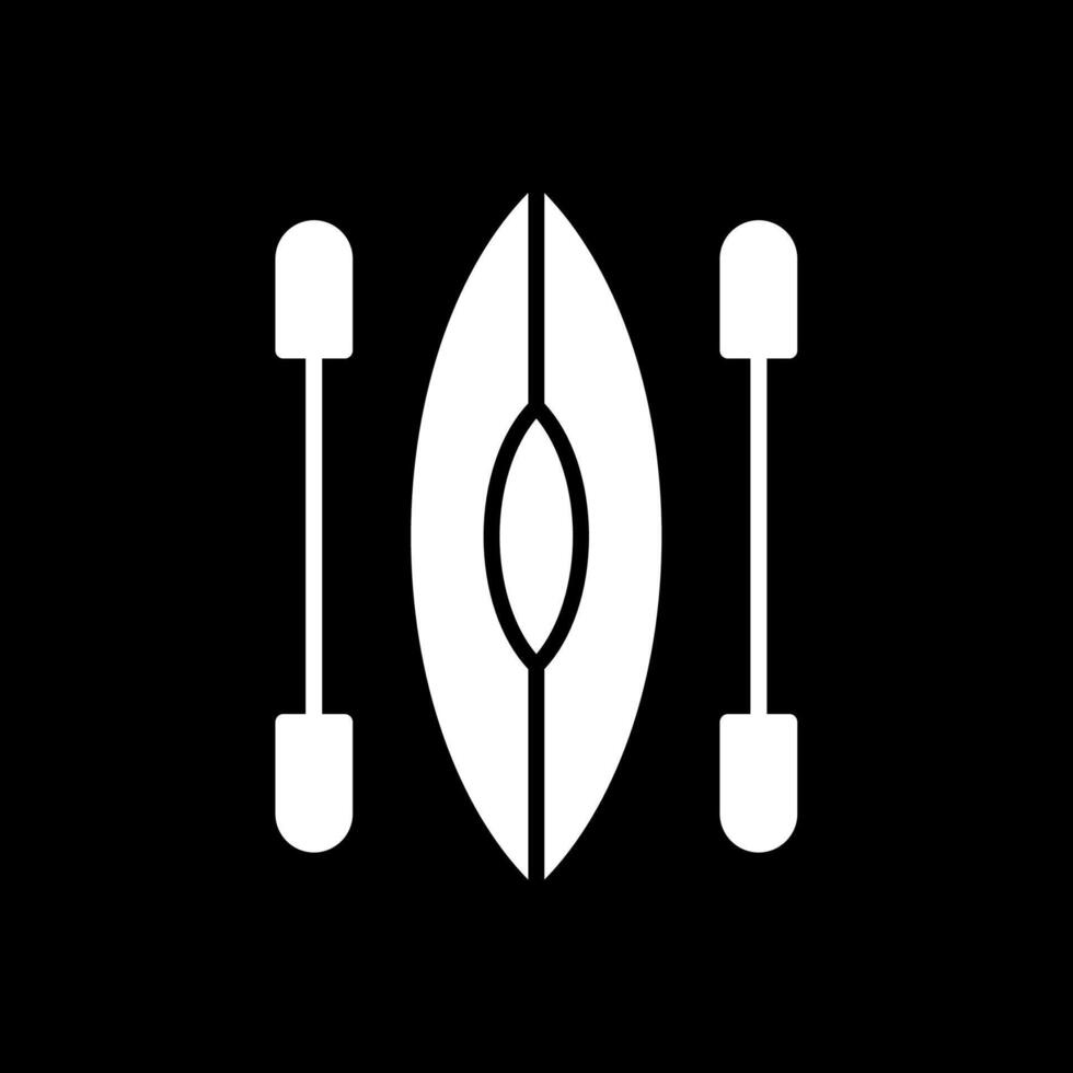 Kayak Glyph Inverted Icon Design vector