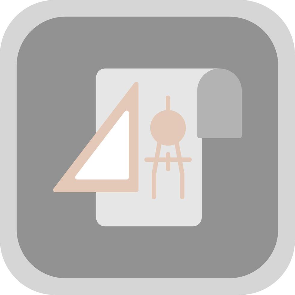 Interior Design Flat round corner Icon Design vector