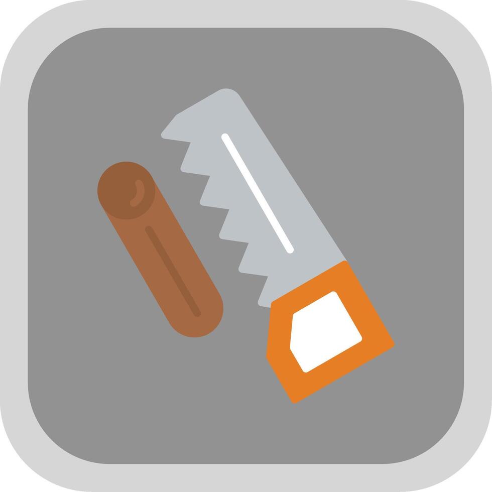 Woodworking Flat round corner Icon Design vector