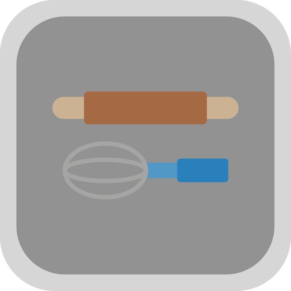 Baking Flat round corner Icon Design vector