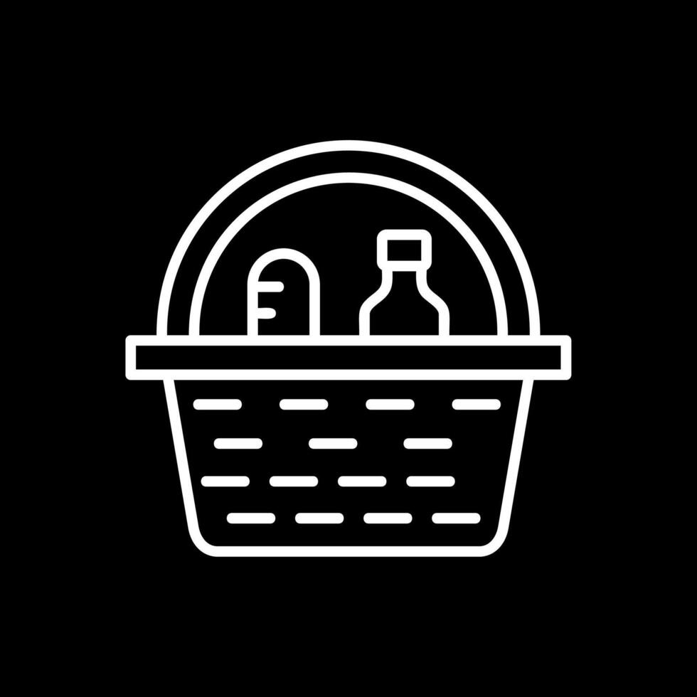 Picnic Basket Line Inverted Icon Design vector