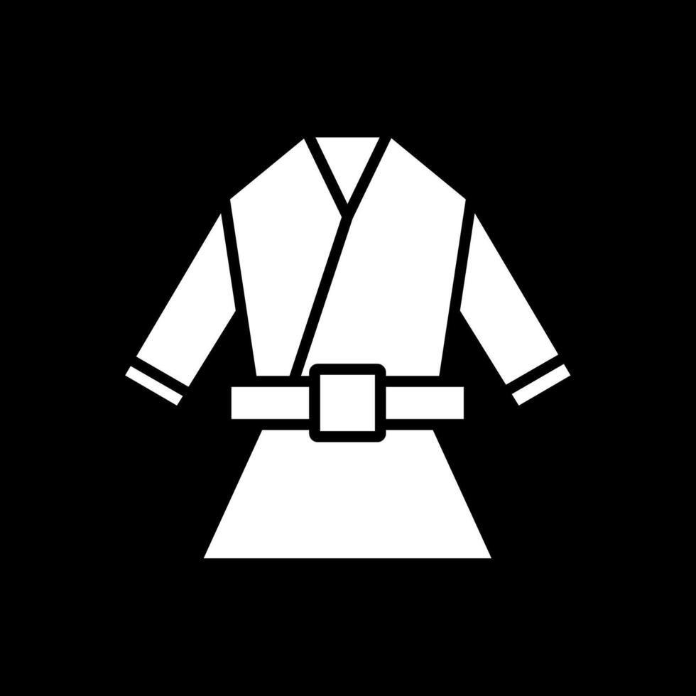 kimono glifo invertido icono diseño vector