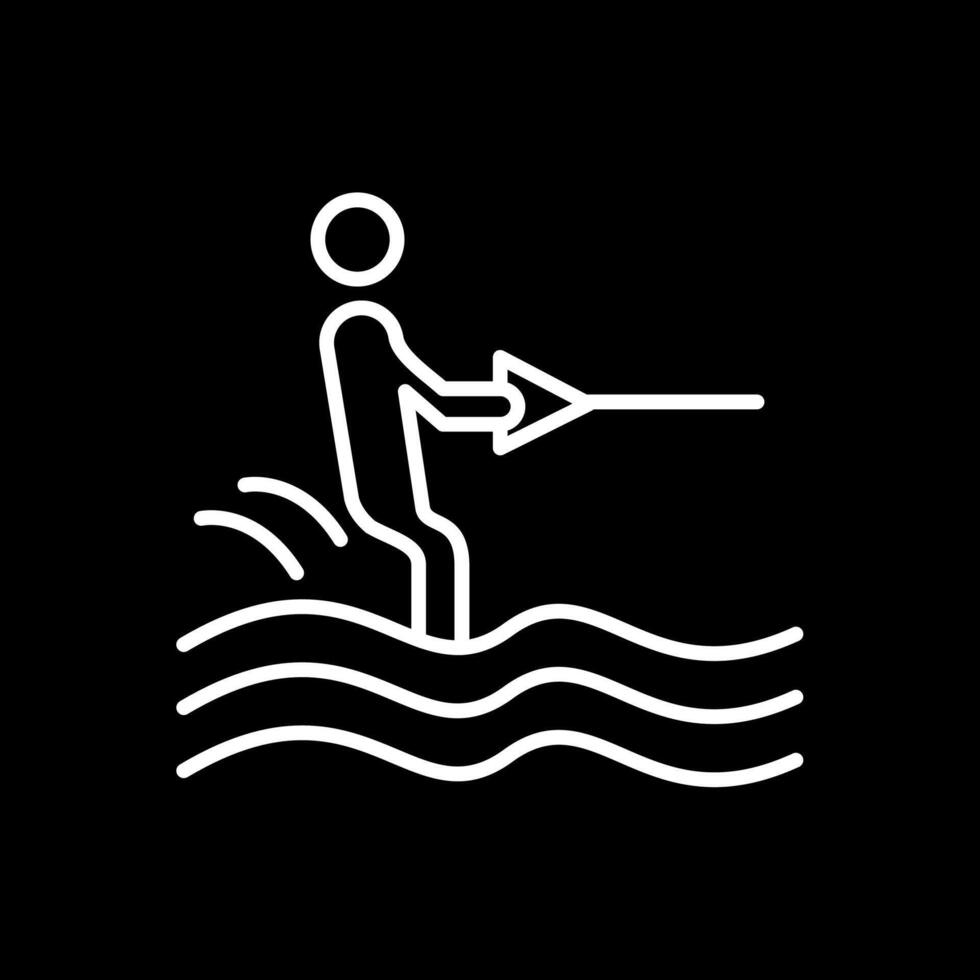 Surfing Line Inverted Icon Design vector