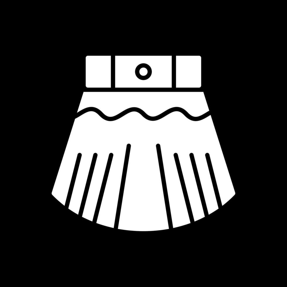 Skirt Glyph Inverted Icon Design vector