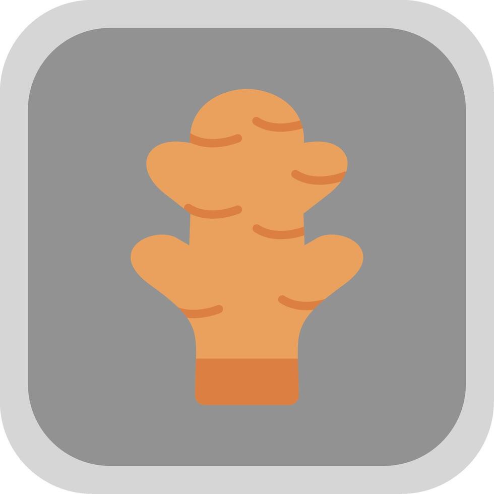 Ginger Flat round corner Icon Design vector