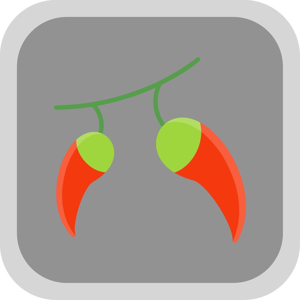 Chilli Flat round corner Icon Design vector