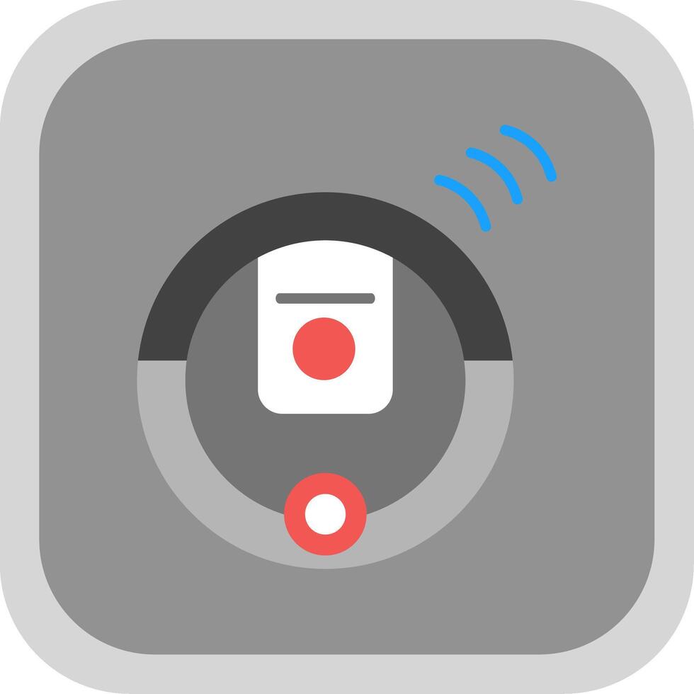 Robot Vacuum Cleaner Flat round corner Icon Design vector