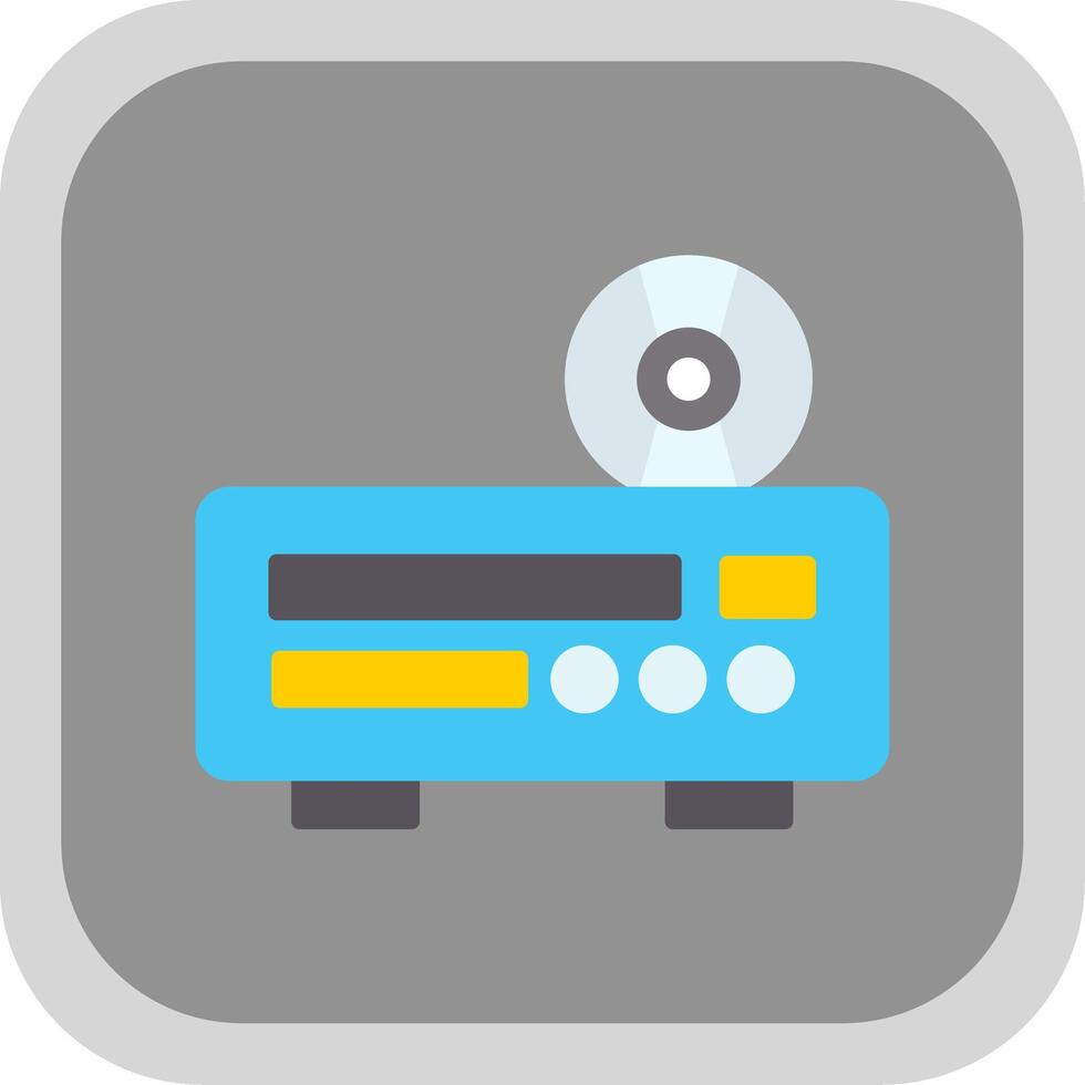 Dvd Player Flat round corner Icon Design vector