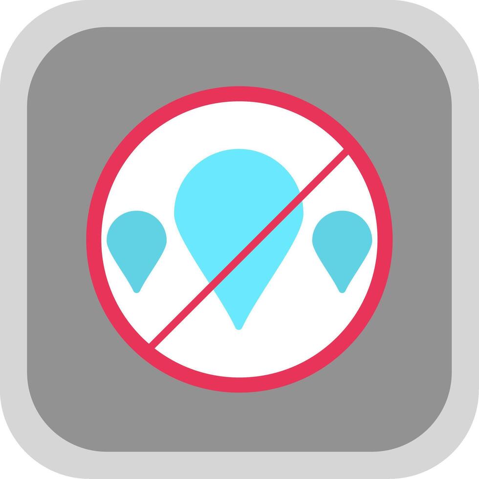 No Water Flat round corner Icon Design vector