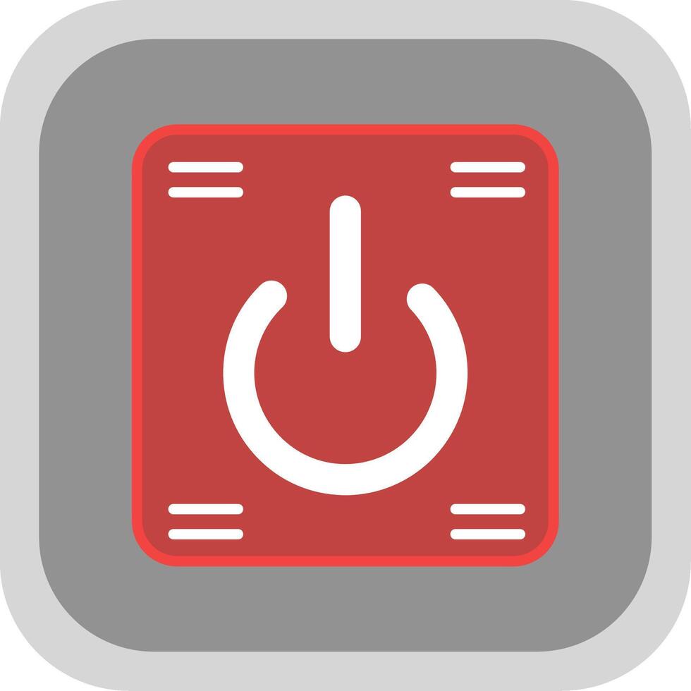 Power Button Flat round corner Icon Design vector