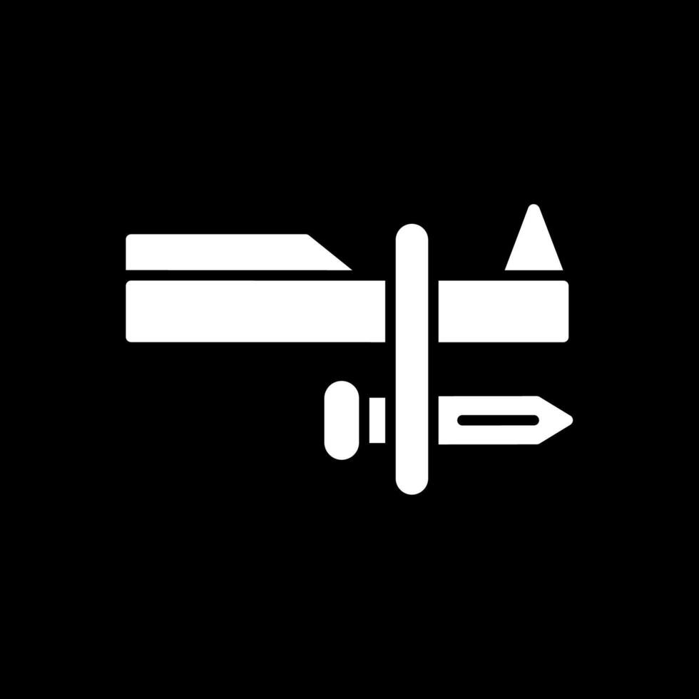 Bayonet Glyph Inverted Icon Design vector