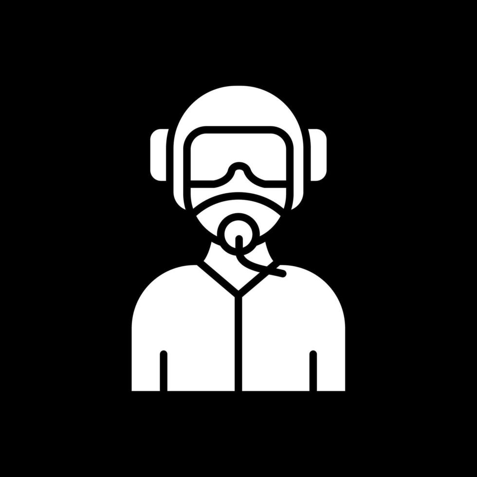 Pilot Glyph Inverted Icon Design vector
