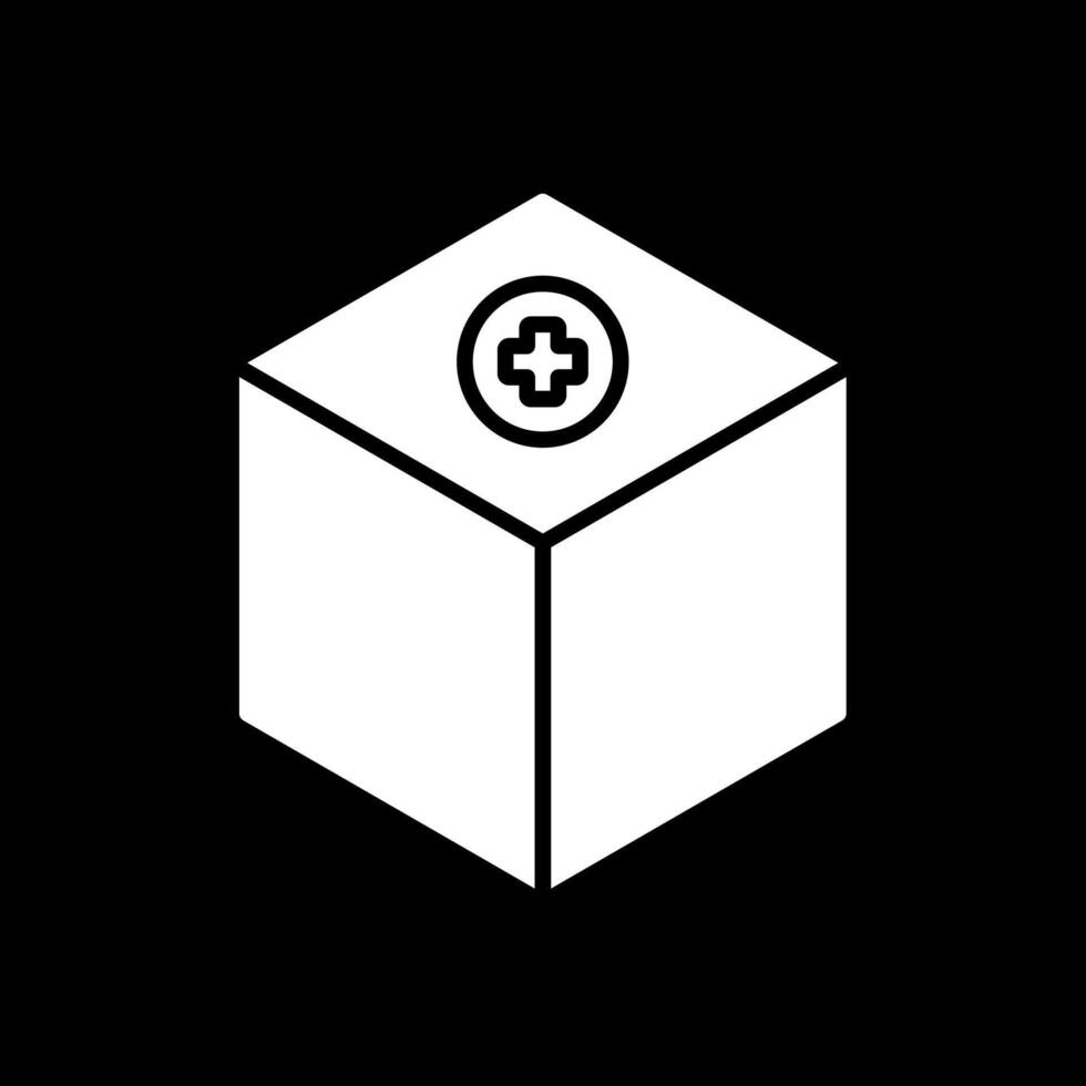 Box Glyph Inverted Icon Design vector