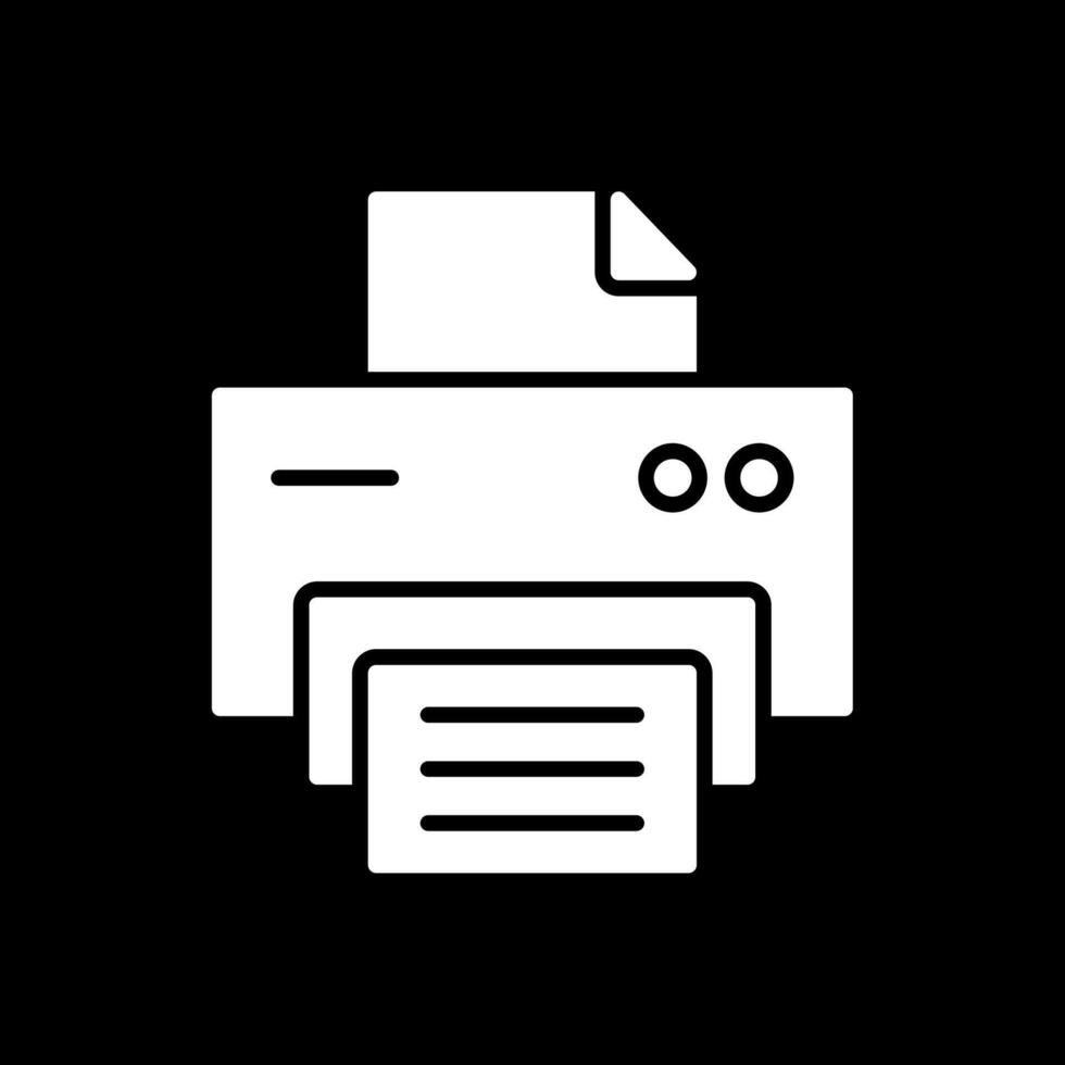 Printer Glyph Inverted Icon Design vector