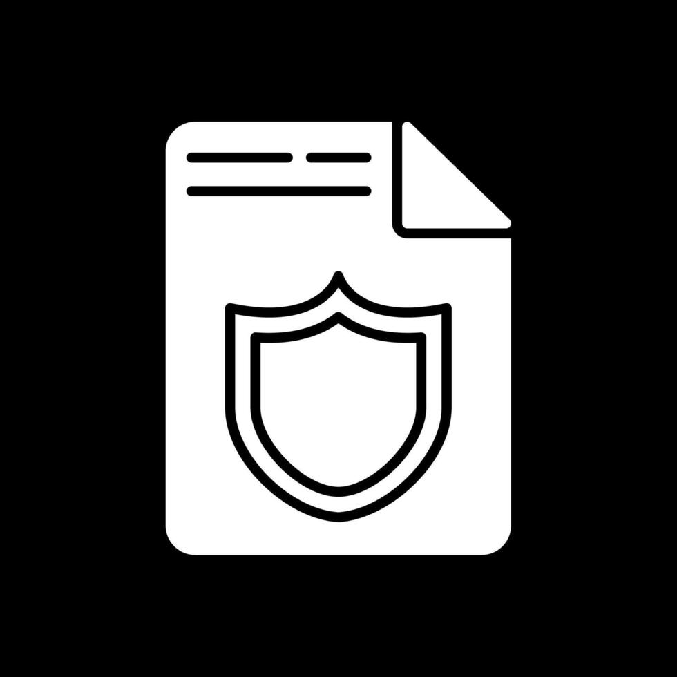 Document Glyph Inverted Icon Design vector