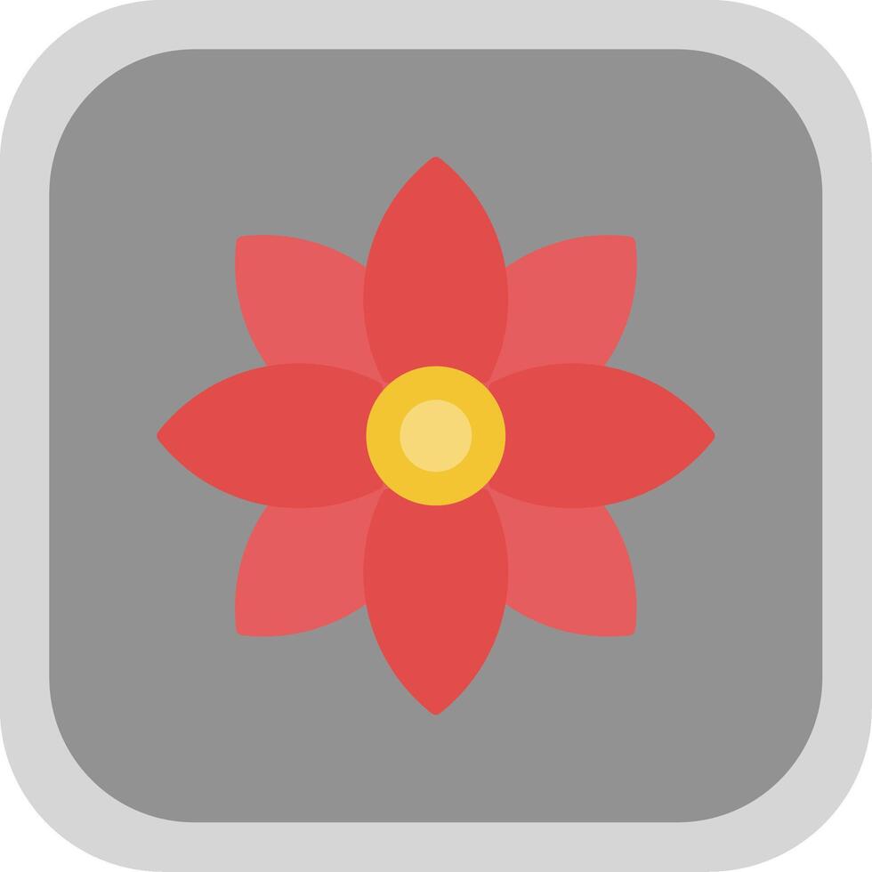 Flower Flat round corner Icon Design vector