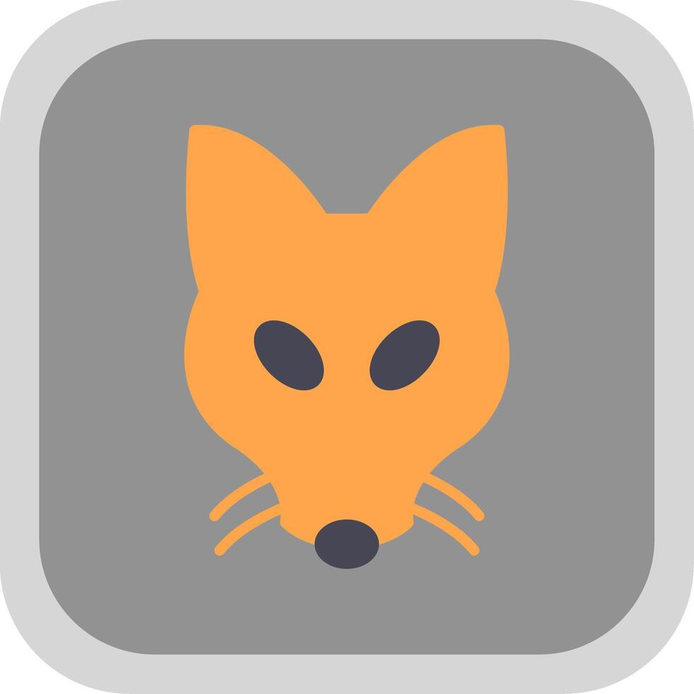 Fox Flat round corner Icon Design vector