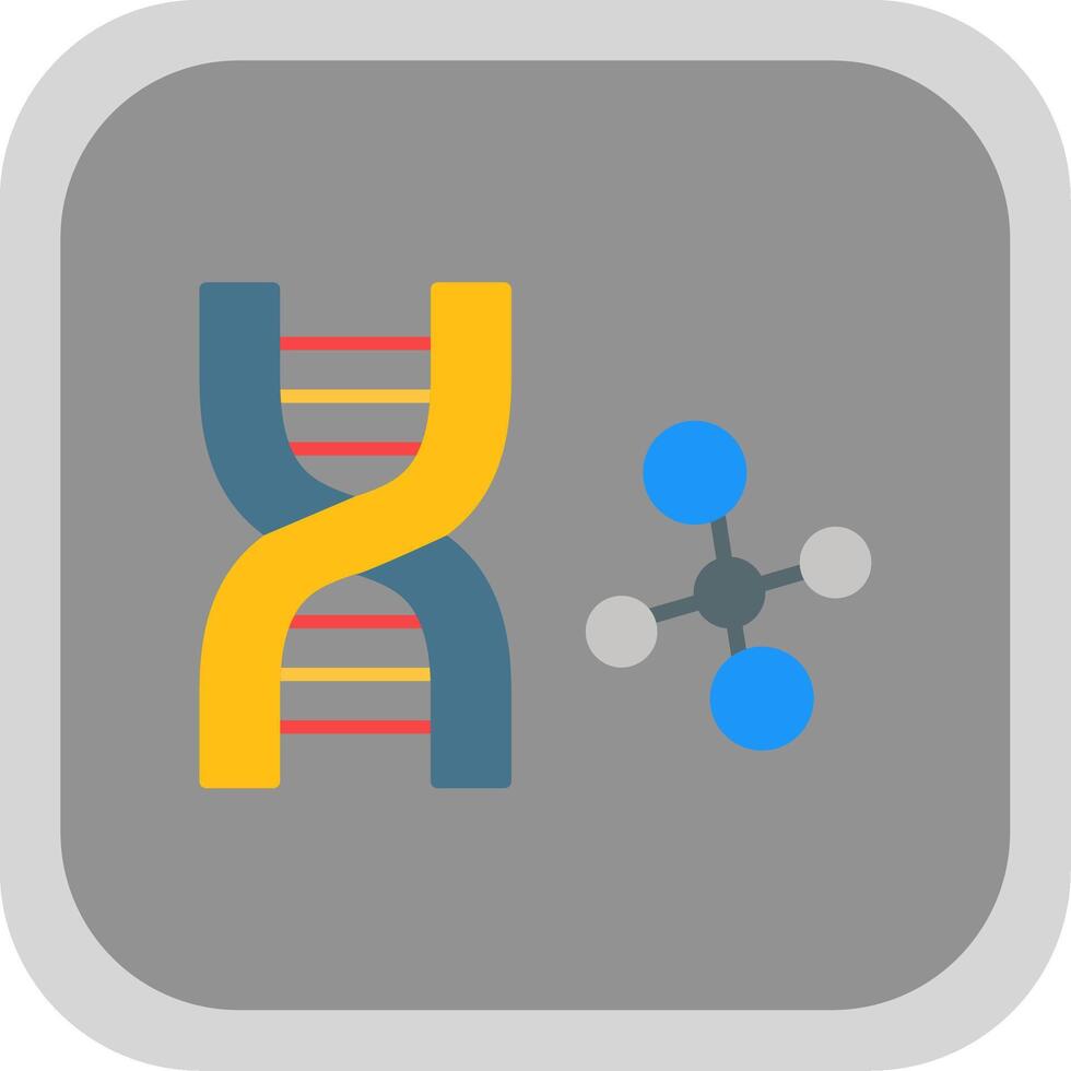 Dna Flat round corner Icon Design vector