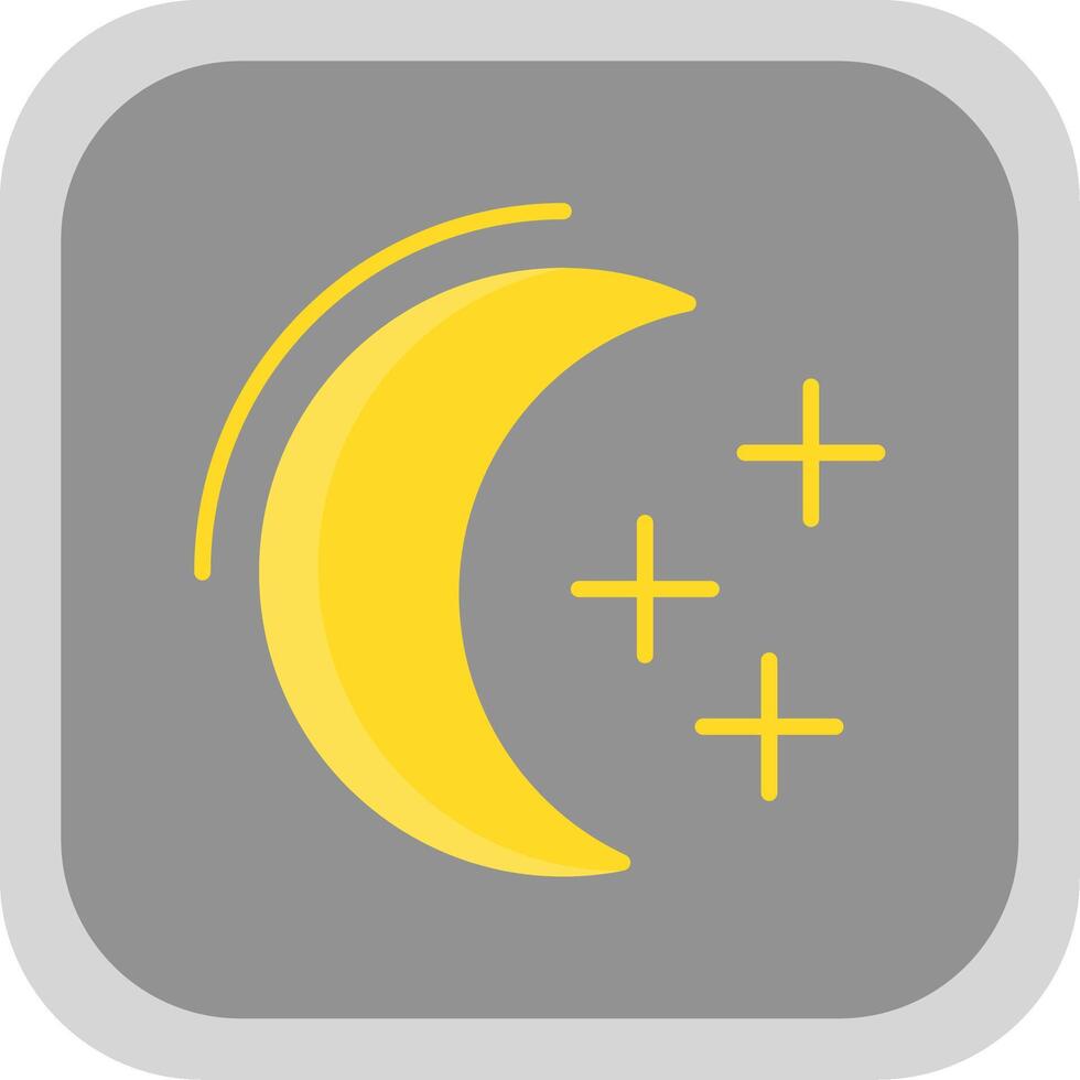 Moon Flat round corner Icon Design vector