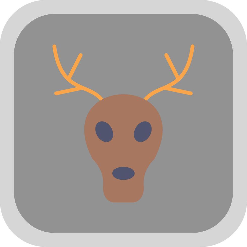 Stag Flat round corner Icon Design vector