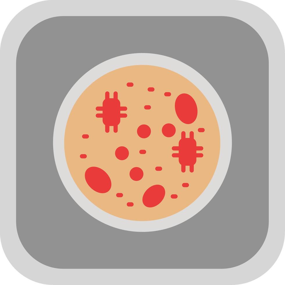 Petri Dish Flat round corner Icon Design vector