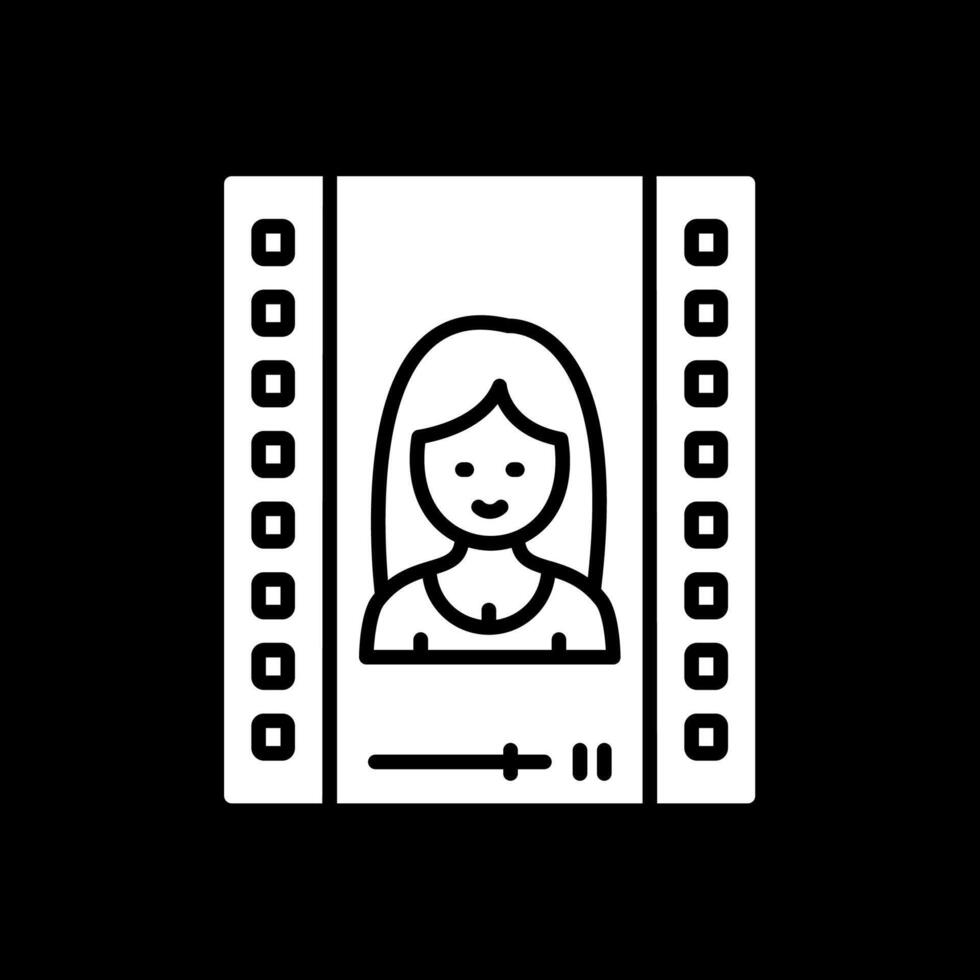 Reel Glyph Inverted Icon Design vector