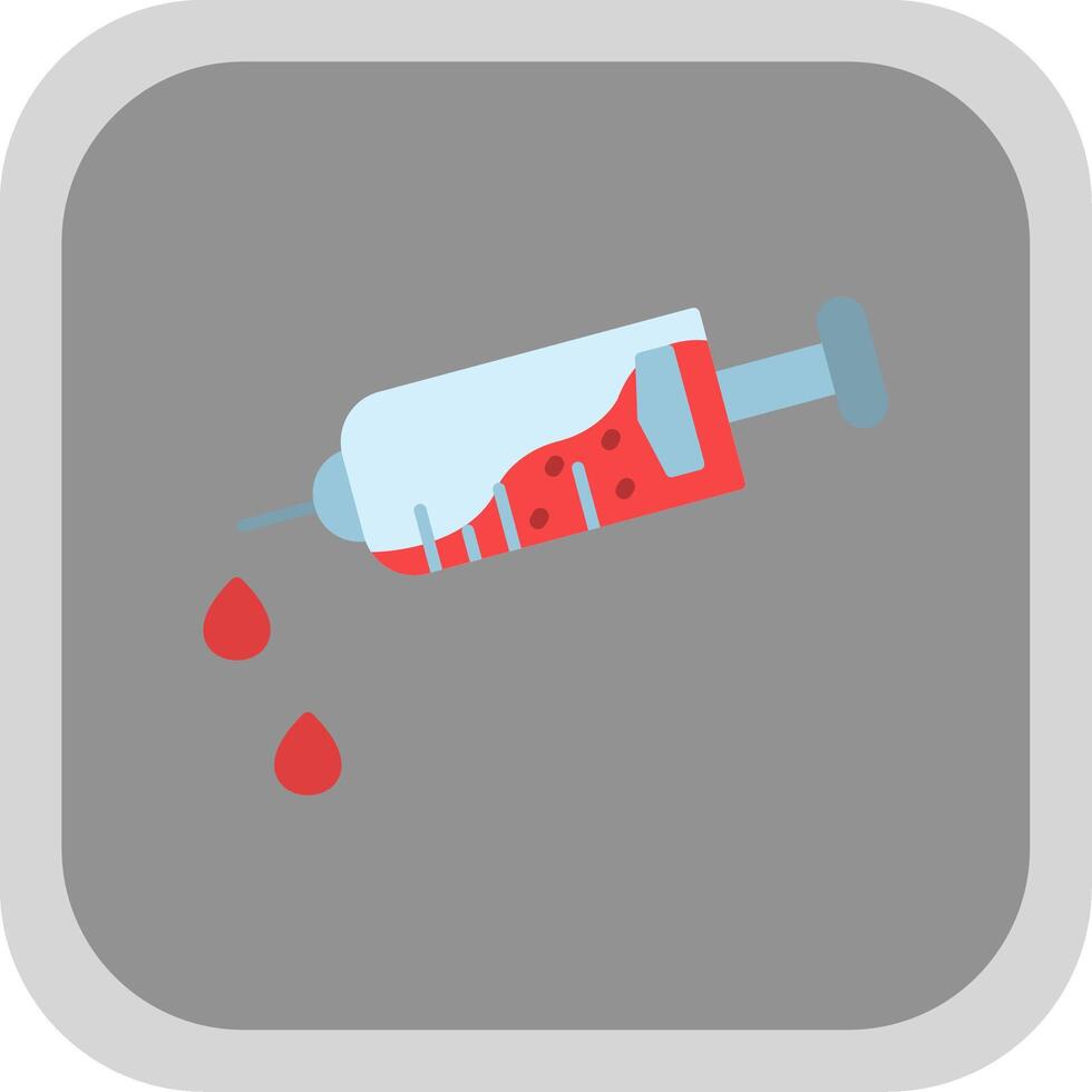 Injection Flat round corner Icon Design vector