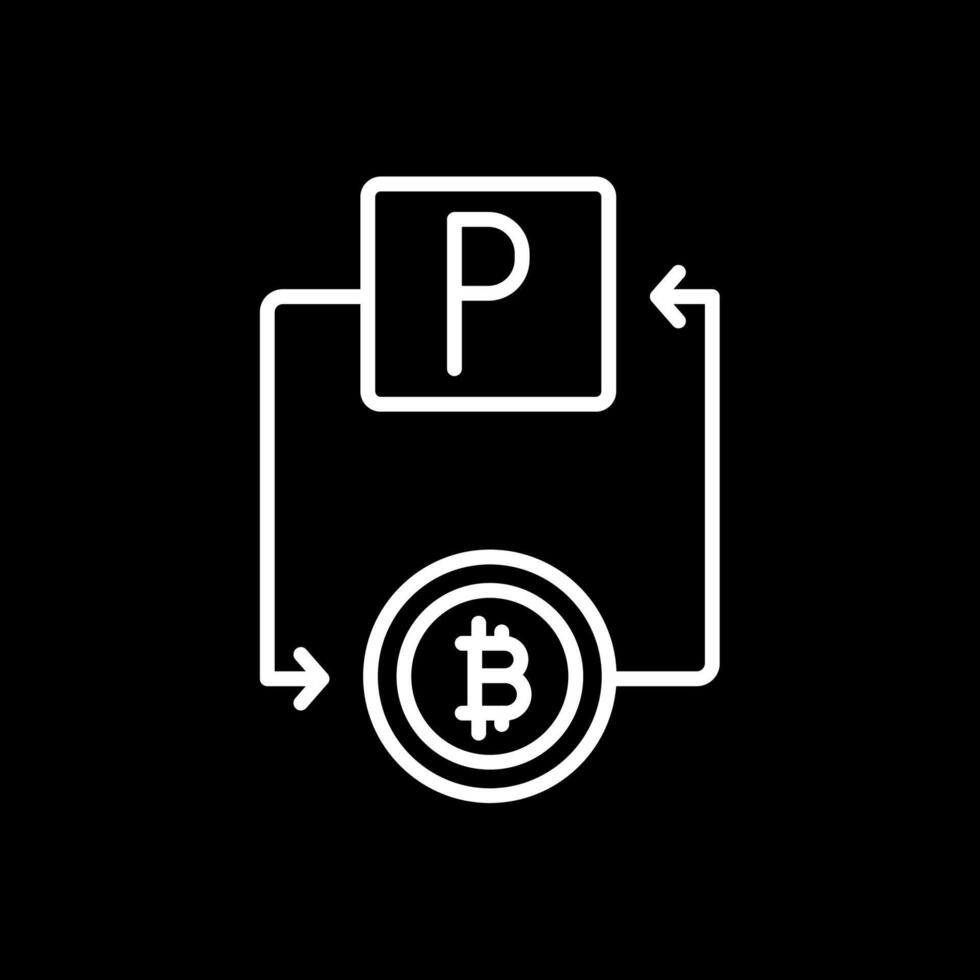 Bitcoin Paypal Line Inverted Icon Design vector