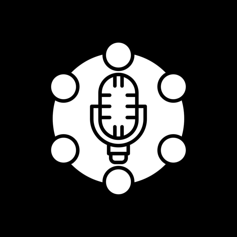 Microphone Glyph Inverted Icon Design vector