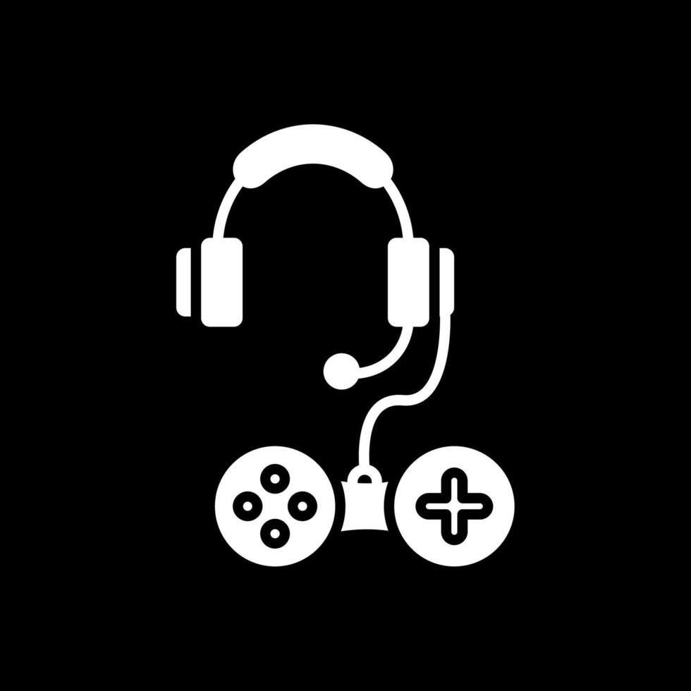 Headphones Glyph Inverted Icon Design vector