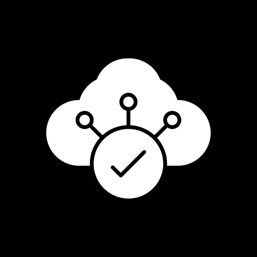 nube glifo invertido icono diseño vector