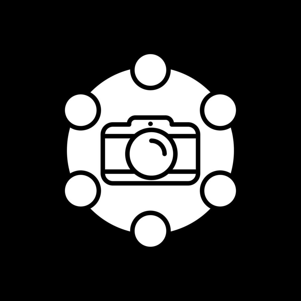 Camera Glyph Inverted Icon Design vector