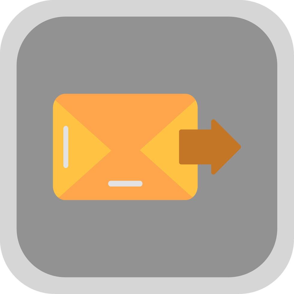 Email Flat round corner Icon Design vector