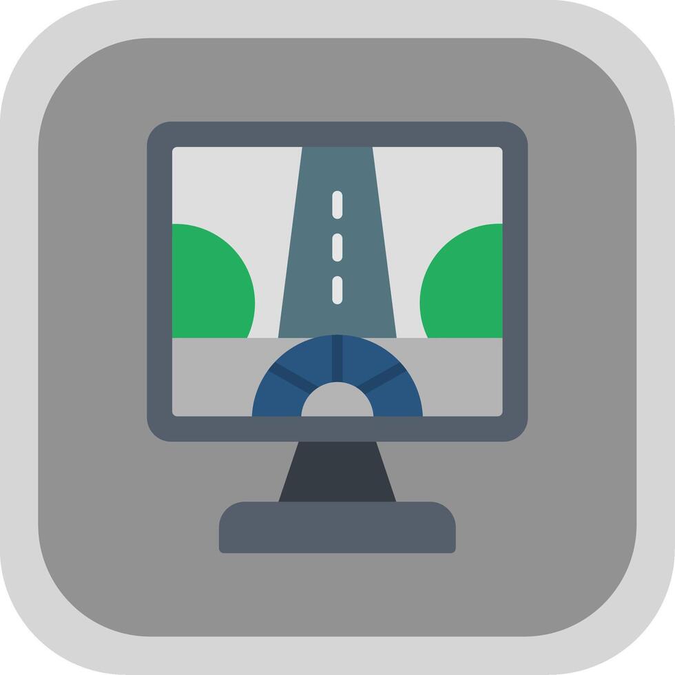 Driving Control Flat round corner Icon Design vector