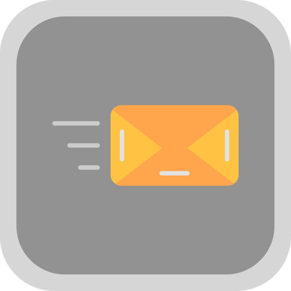 Email Flat round corner Icon Design vector