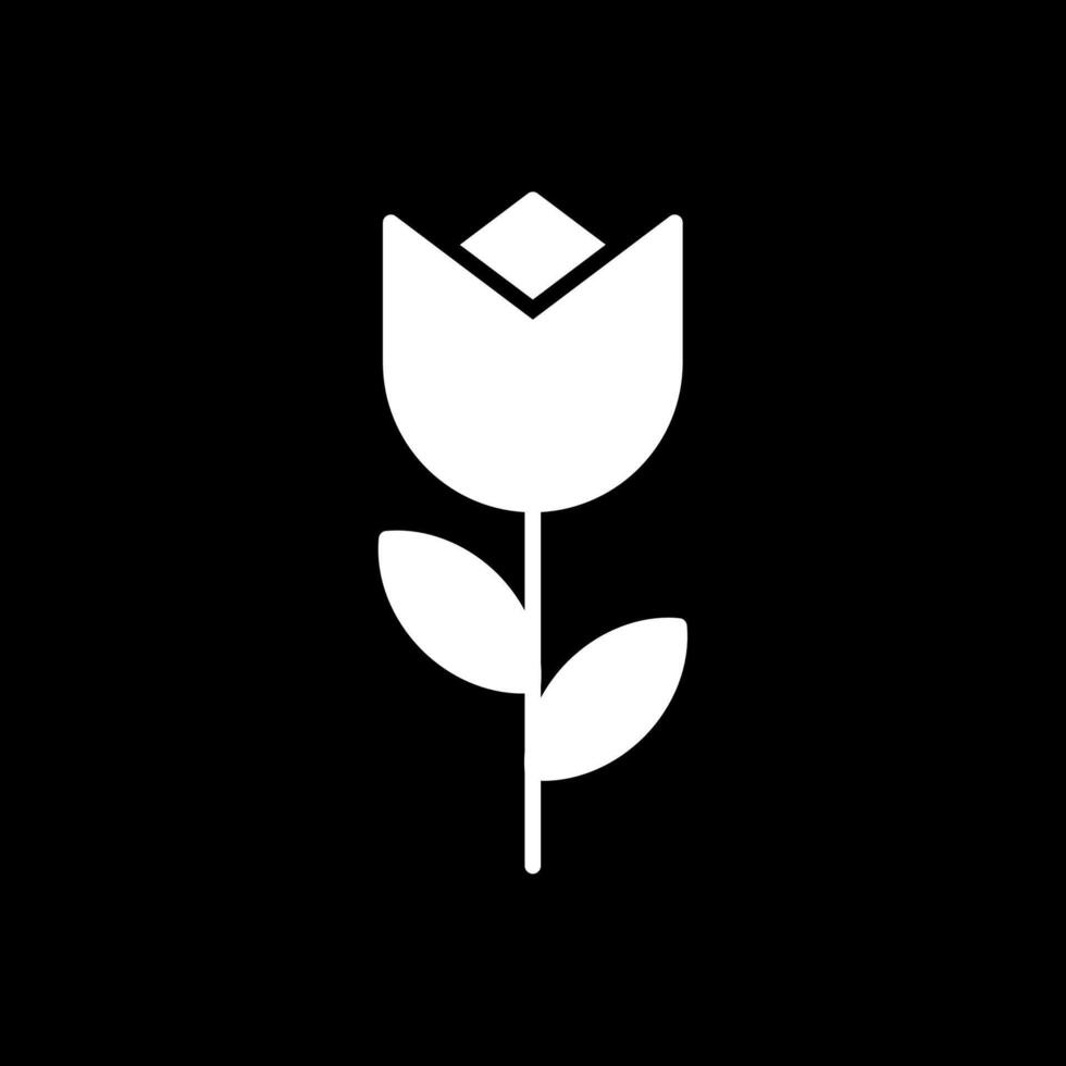 flor glifo invertido icono diseño vector