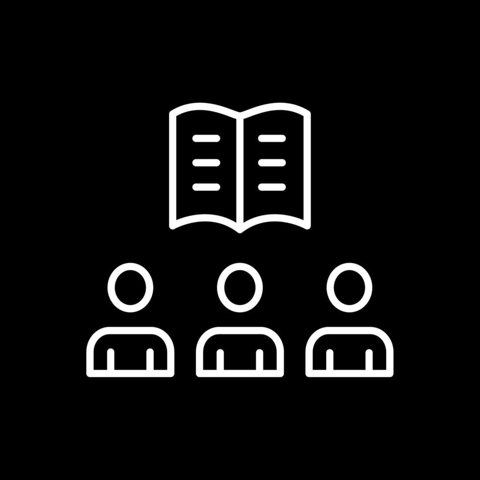 Team Learning Line Inverted Icon Design vector