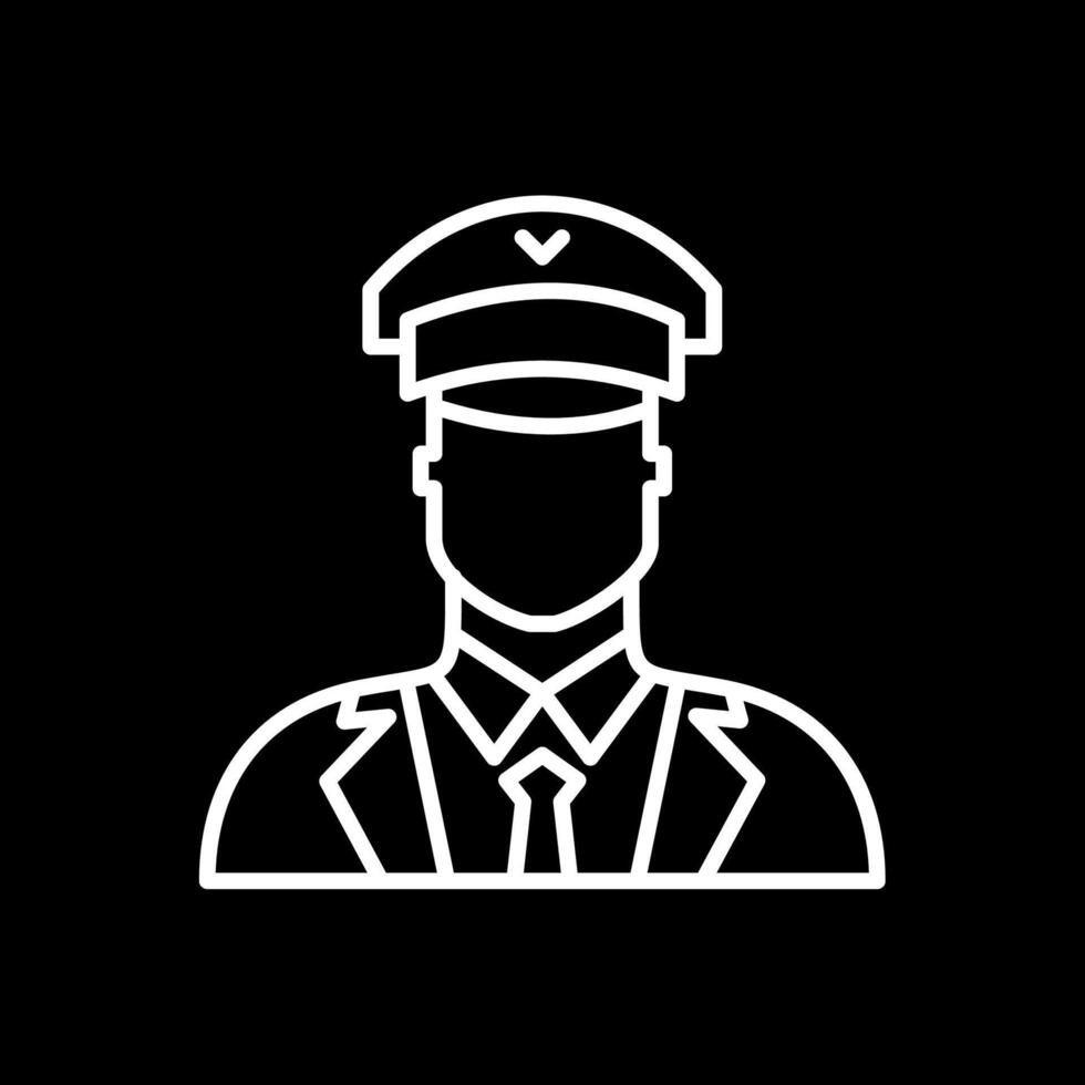 Pilot Line Inverted Icon Design vector