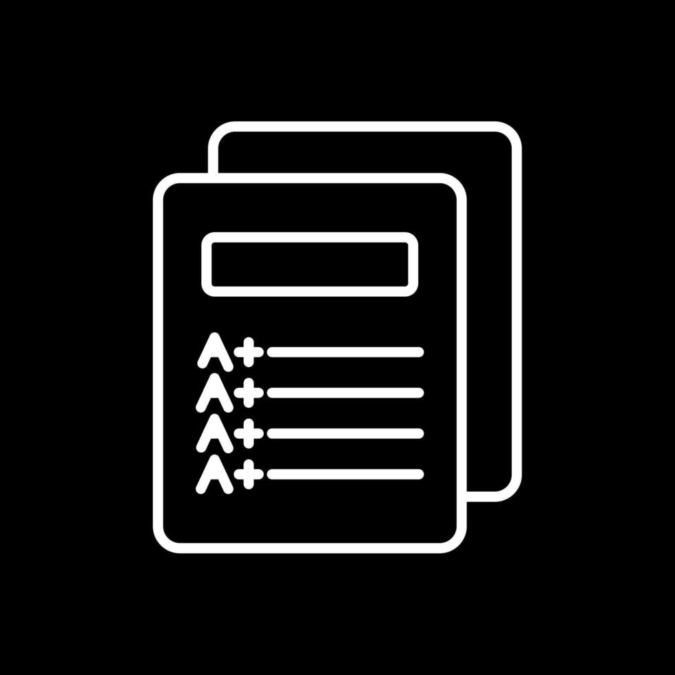 Report Card Line Inverted Icon Design vector