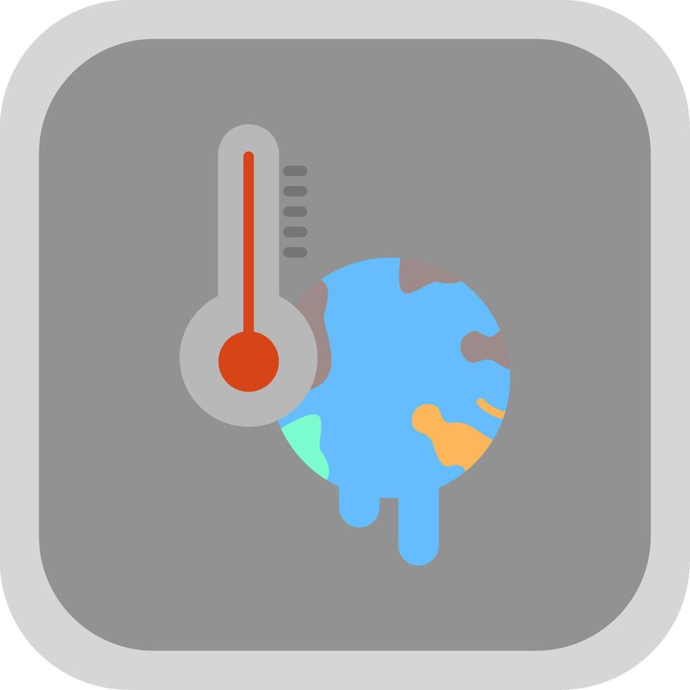 Global Warming Flat round corner Icon Design vector