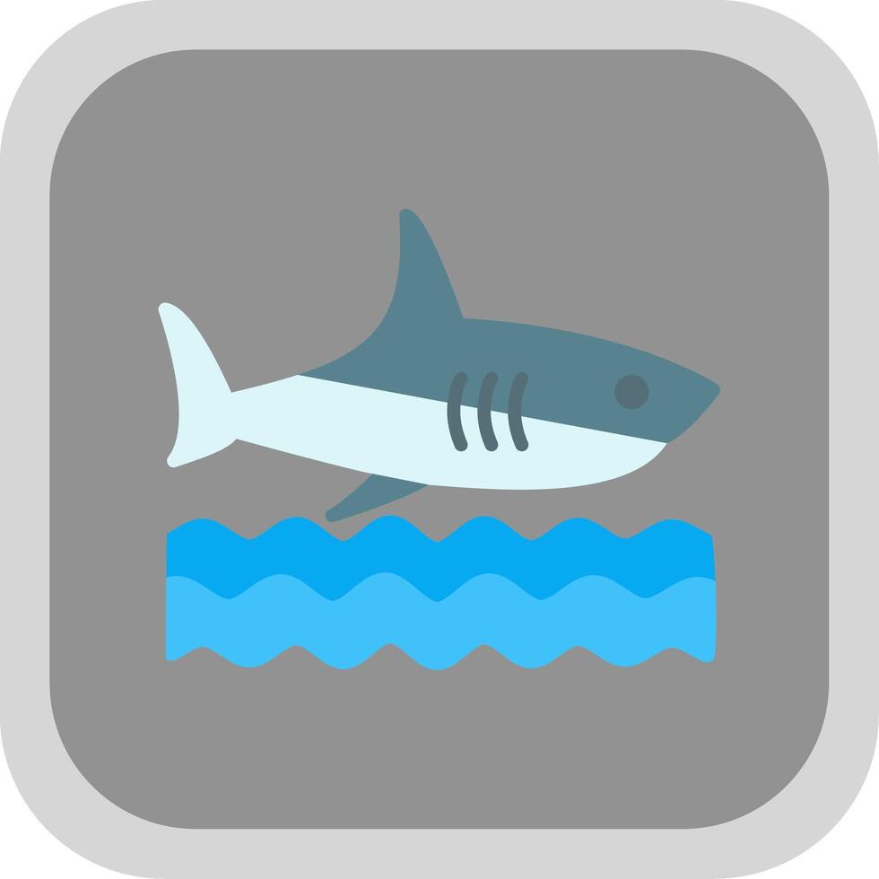 Shark Flat round corner Icon Design vector