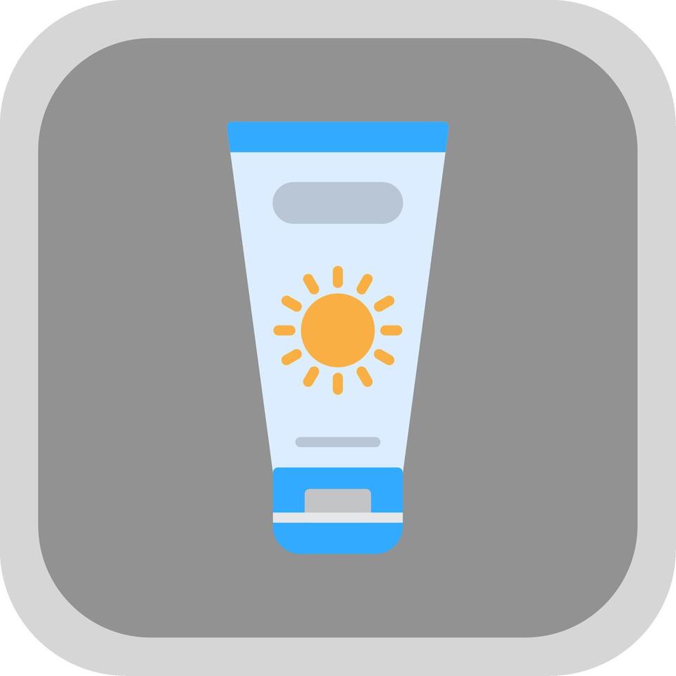 Sun Cream Flat round corner Icon Design vector