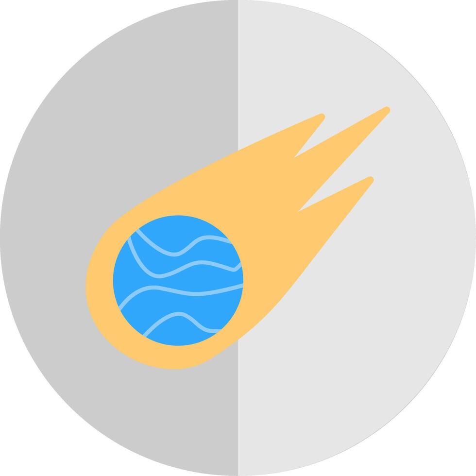 Asteroid Flat Scale Icon Design vector