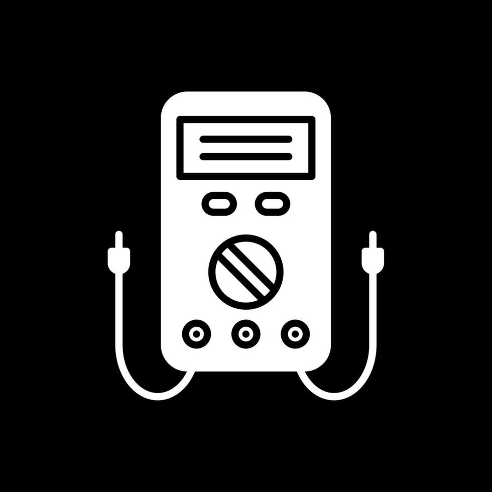 Multimeter Glyph Inverted Icon Design vector