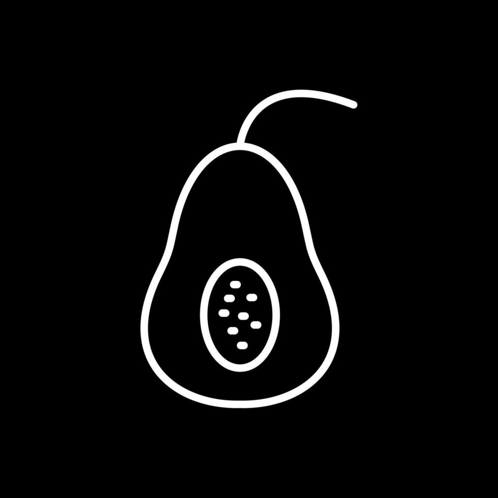 Papaya Line Inverted Icon Design vector