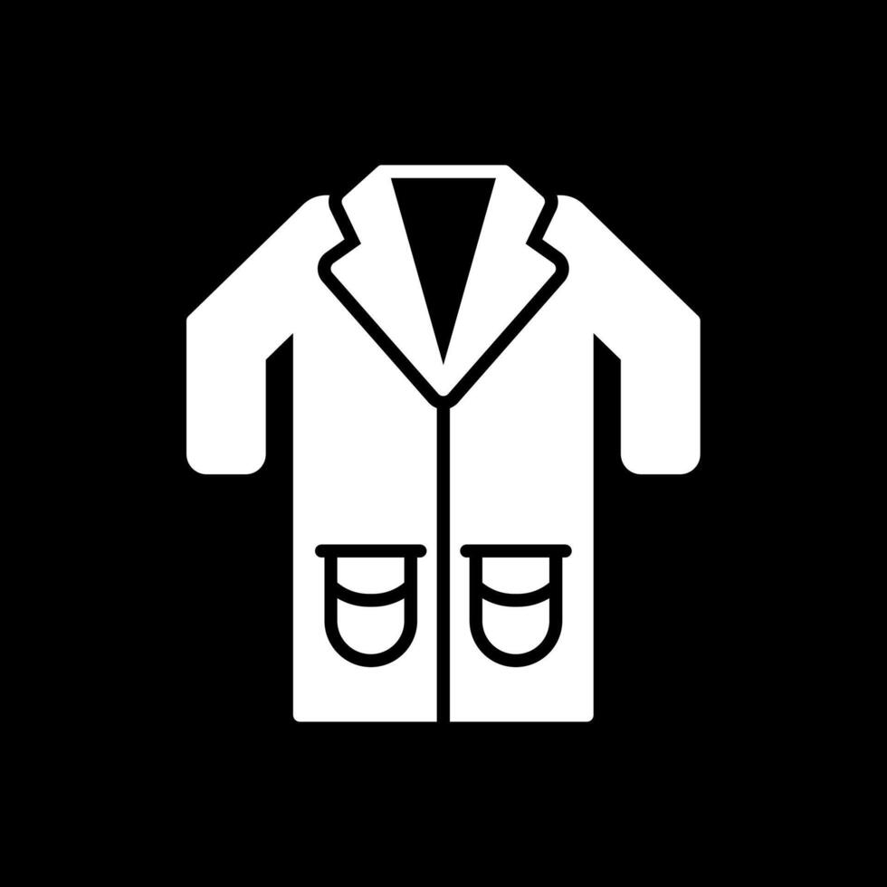Lab Coat Glyph Inverted Icon Design vector