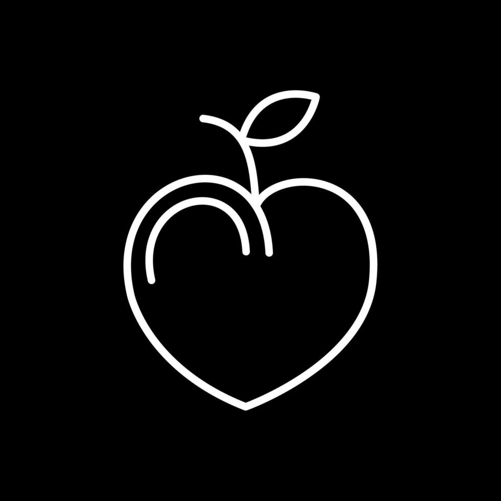 Nectarine Line Inverted Icon Design vector