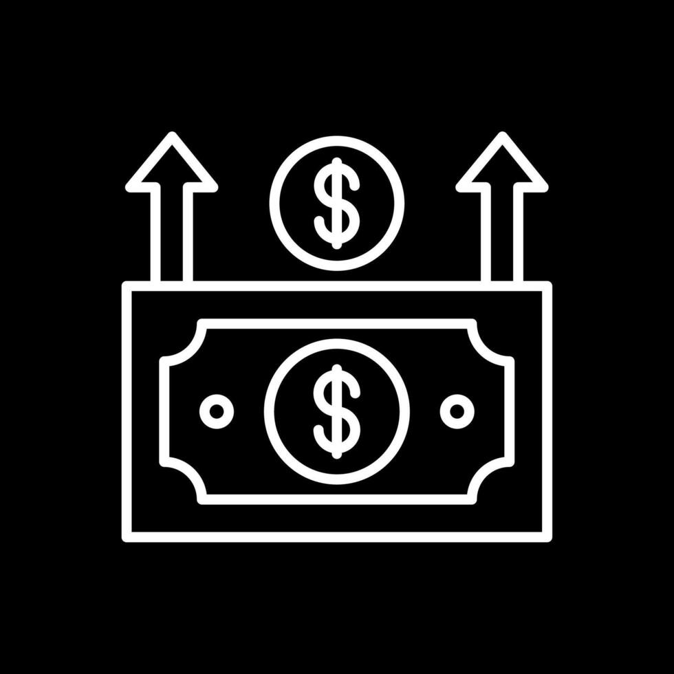 Money Growth Line Inverted Icon Design vector