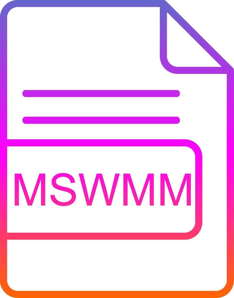 MSWMM File Format Line Gradient Icon Design vector