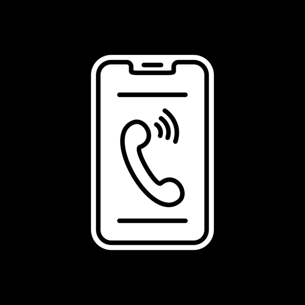 Phone Glyph Inverted Icon Design vector